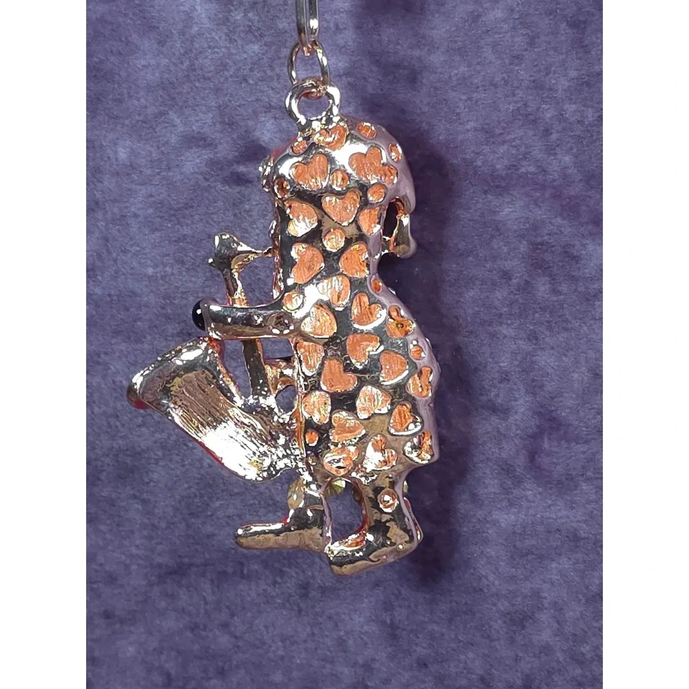 Sparkling Rhinestone Santa Claus Saxophone Keychain Christmas Gift Bag Accessory